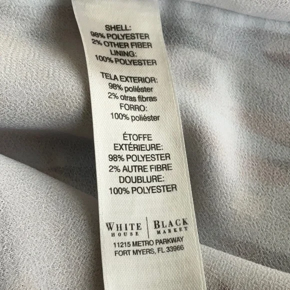 White House Black Market Sz 8 Sheer Metallic Threads‎ Cold Shoulder Blouse - Picture 6 of 6